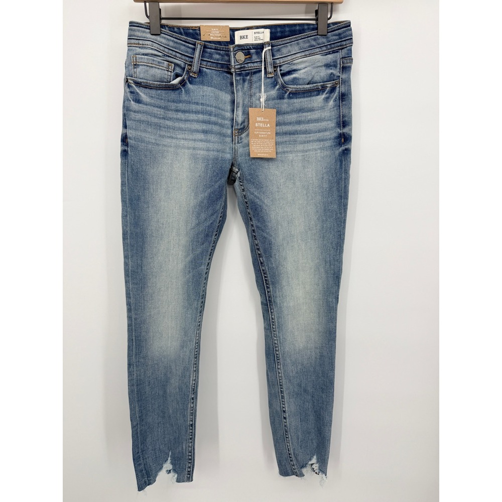 BKE Stella Ankle Skinny Jeans Women 28 Light Wash NEW Distressed Low Rise